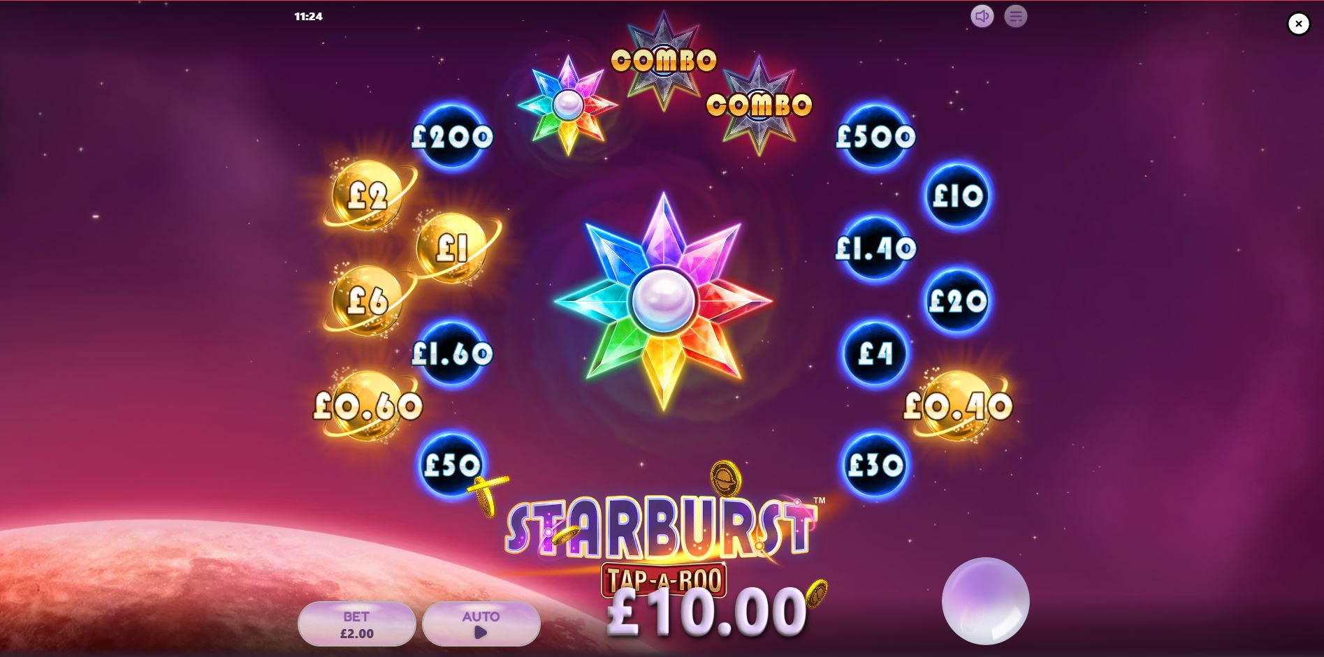 Triggering the Combo feature in Starburst Tap-A-Roo, which leads to a chain reaction of activations.