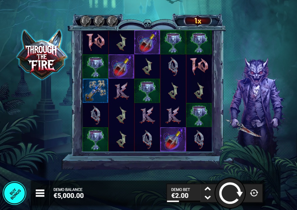 The trigger screen for the Wild Wolf Battle feature in the Through The Fire demo game.