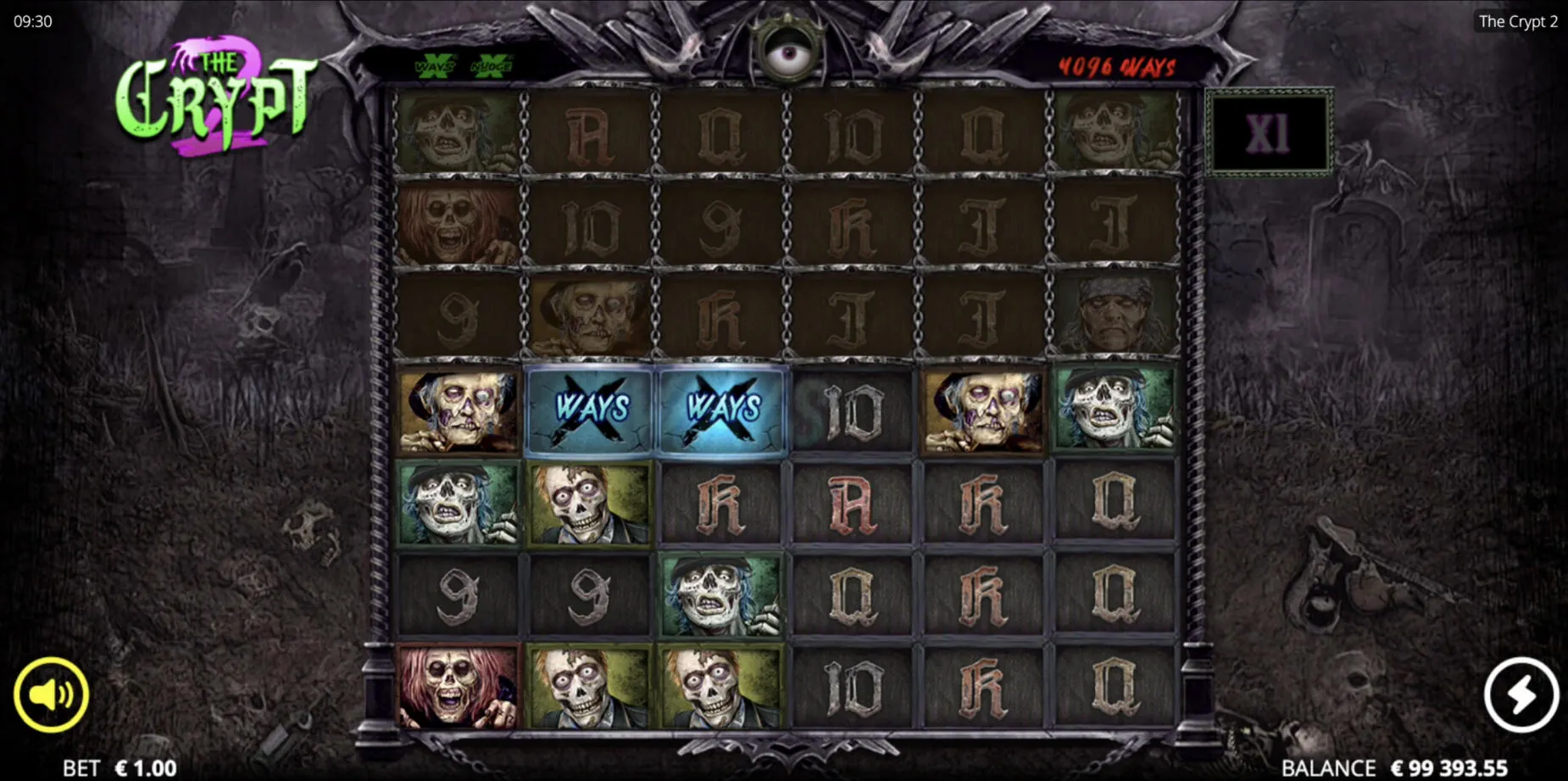 The Crypt 2 base game showing the 6x4 active grid and locked top rows, highlighting the initial friction point before expansion