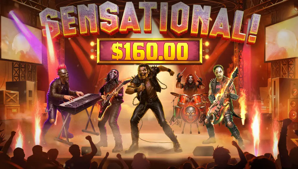 The "Mega Win" celebration screen in Wild Skullz, displaying a large payout after a successful free spins round, highlighting the game's high payout capability.