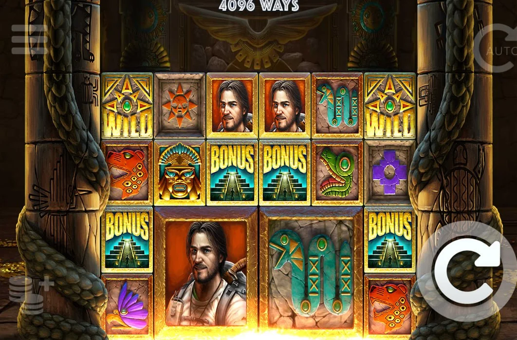 Base 6x4 grid of Ecuador Gold slot showing 4096 ways to win which is the starting point for every spin.