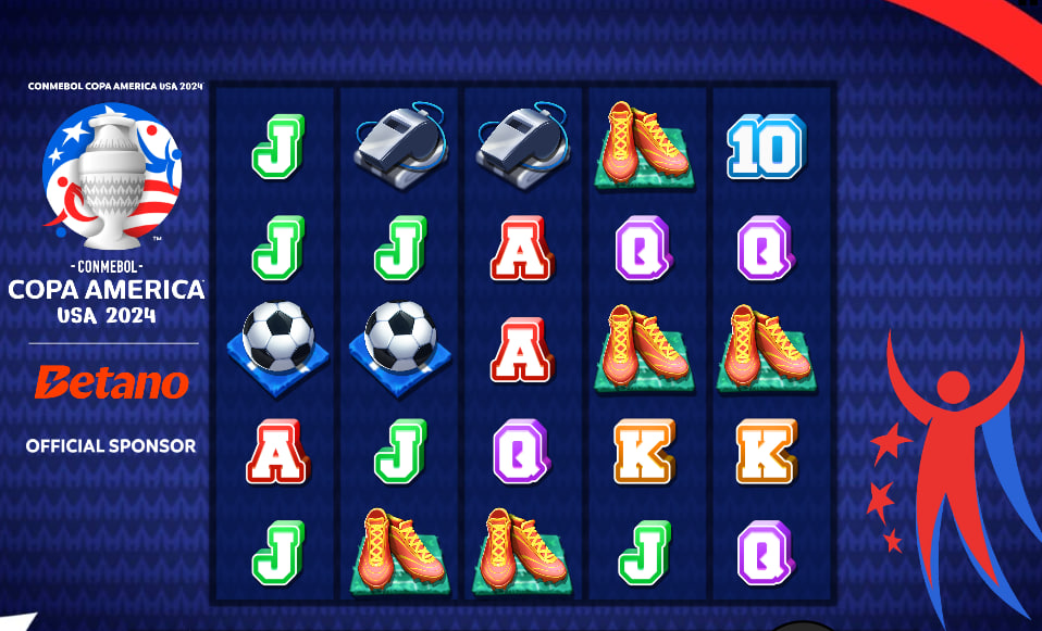 Full 5x5 base game reel structure of Cup Heroes slot displaying football gear symbols which helps players gauge asset alignment and initial layout.